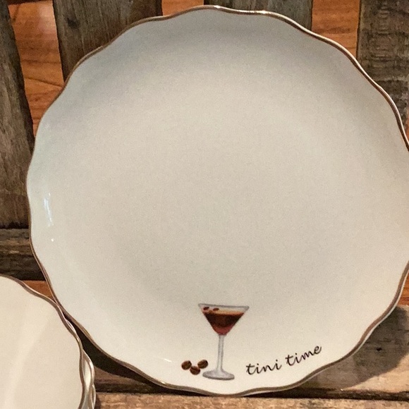 Godinger “Espresso Nights” Snack Plates - set of 4 - Picture 1 of 6